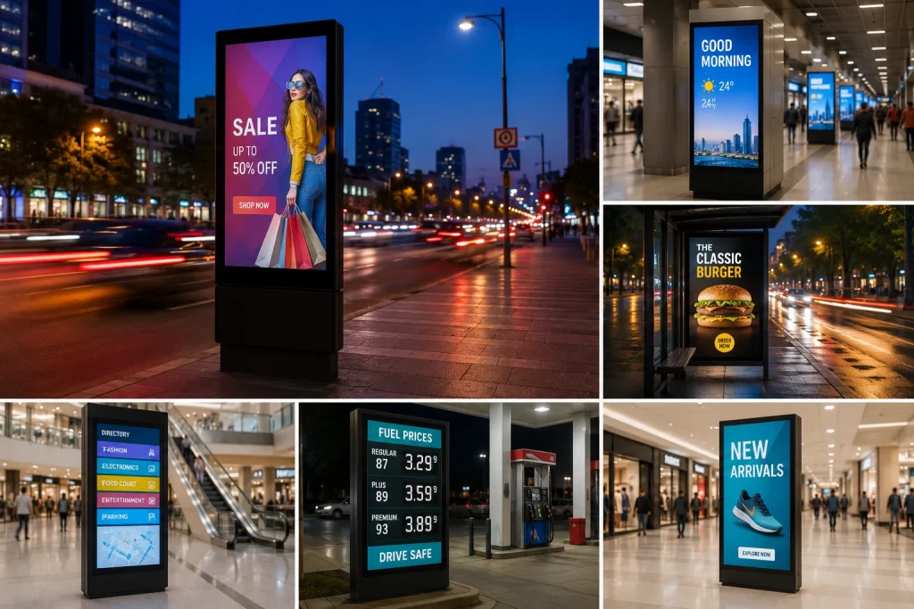 digital ooh (dooh) digital screens that can rotate messages or adapt by time, location, or audience
