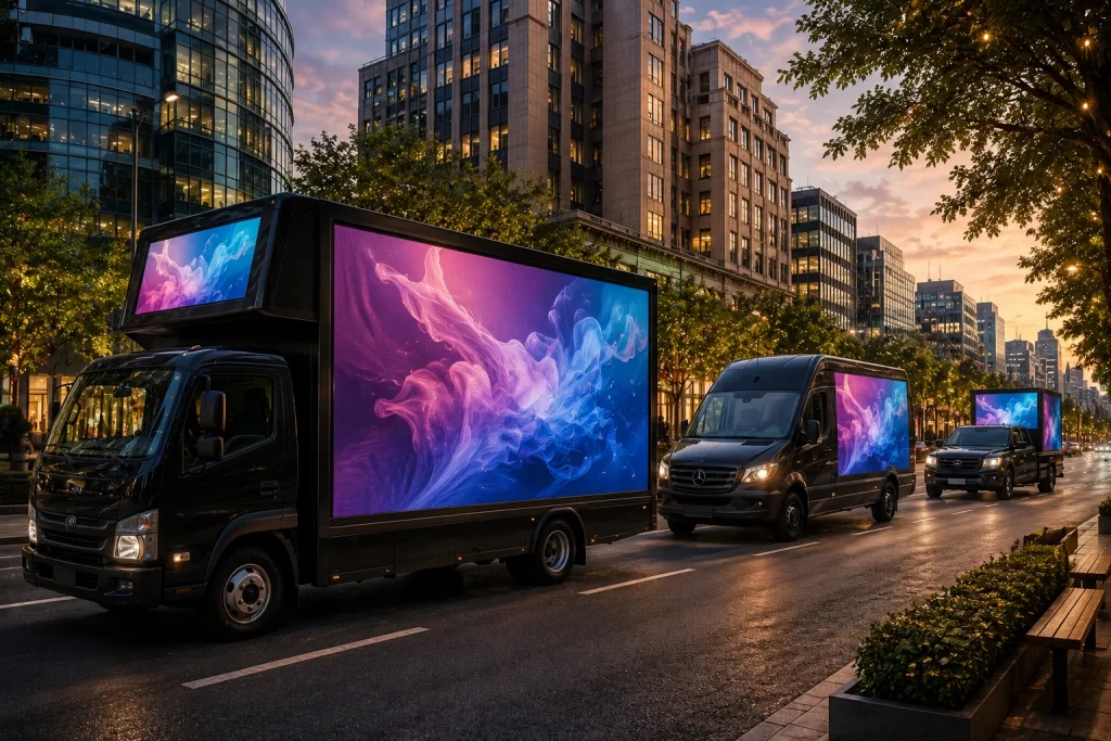 mobile billboards advertising vehicles, trucks, and promotional vans