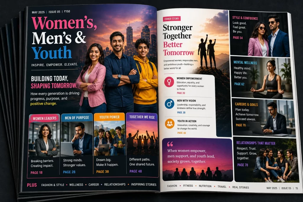 women’s, men’s, and youth magazines