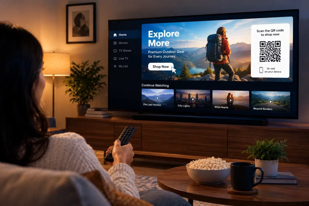 interactive or connected tv ads clickable or qr enabled ads on smart tvs and streaming platforms
