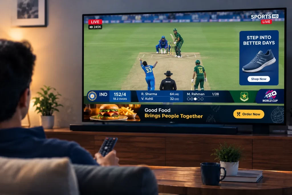 overlay and banner ads on screen graphics shown during programming