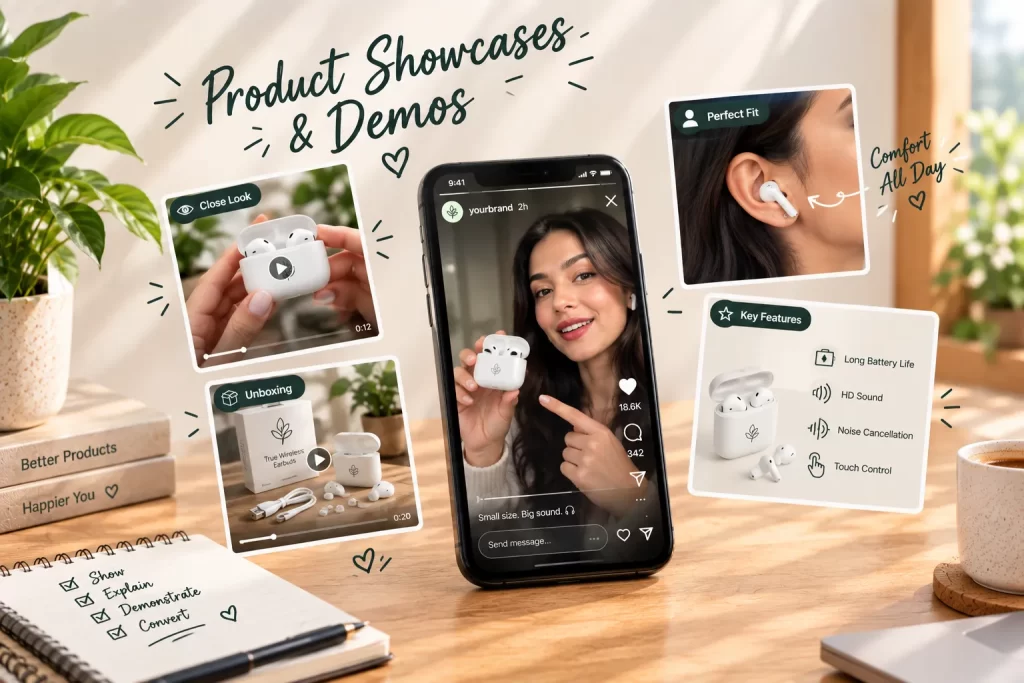 product showcases and demos