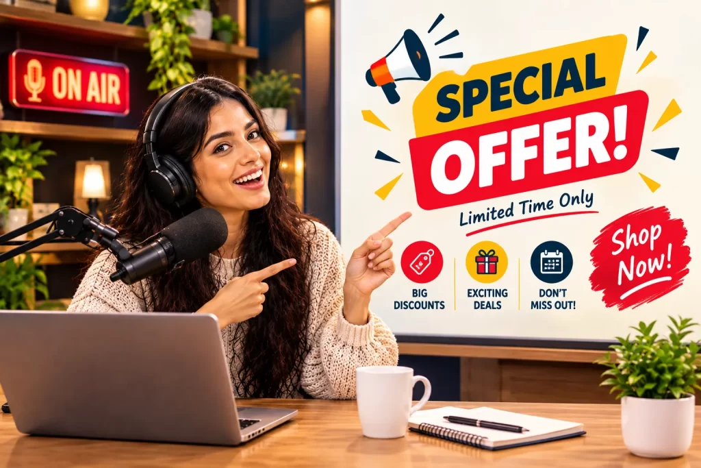 promotional announcements ads for sales, events, launches, or special offers