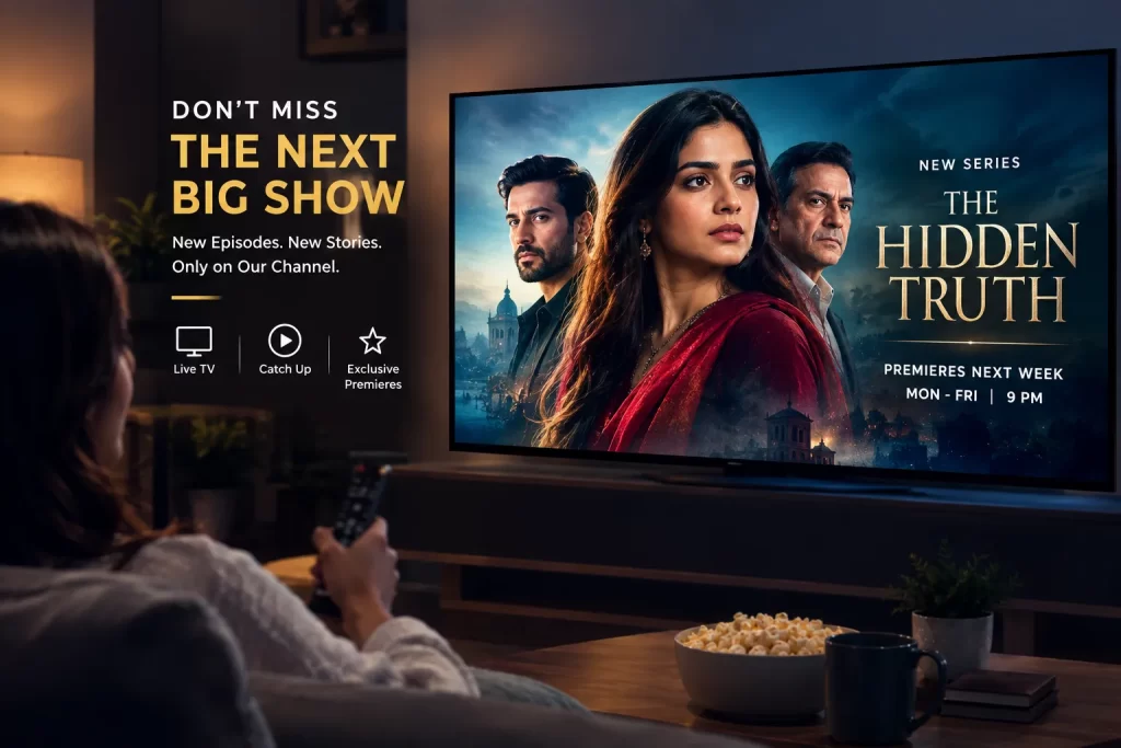 tv channel promos ads for upcoming programs, events, or subscriptions